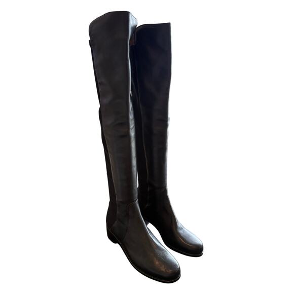 Stuart Weitzman 5050 Over The Knee Boots Pull On Grunge Leather Suede Classy 7B - Picture 5 of 10